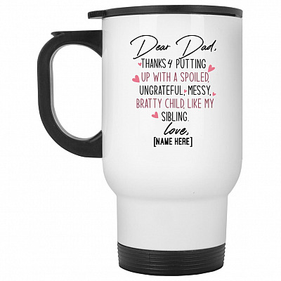 14 oz. White Travel Mug