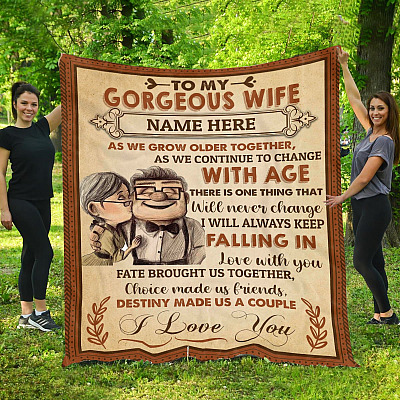 Alternative view of Customized To My Gorgeous Wife Destiny Made Us Couple Fleece Blanket - Mink Sherpa Blanket - Woven Blanket