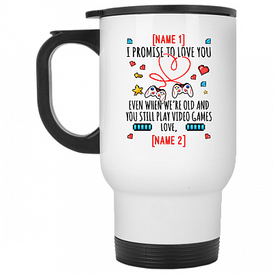 14 oz. White Travel Mug