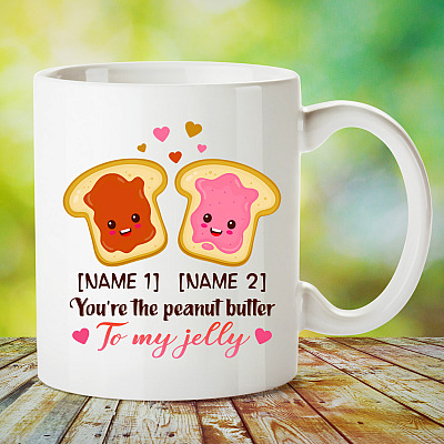 Alternative view of Personalized You Are The Peanut Butter To My Jelly Coffee Mug - Funny Valentine's Day Gift For Her