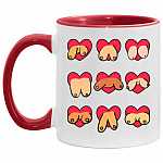 Funn Accent Mug, White/Red, 11 oz. Accent Mug