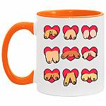 Funn Accent Mug, White/Orange, 11 oz. Accent Mug