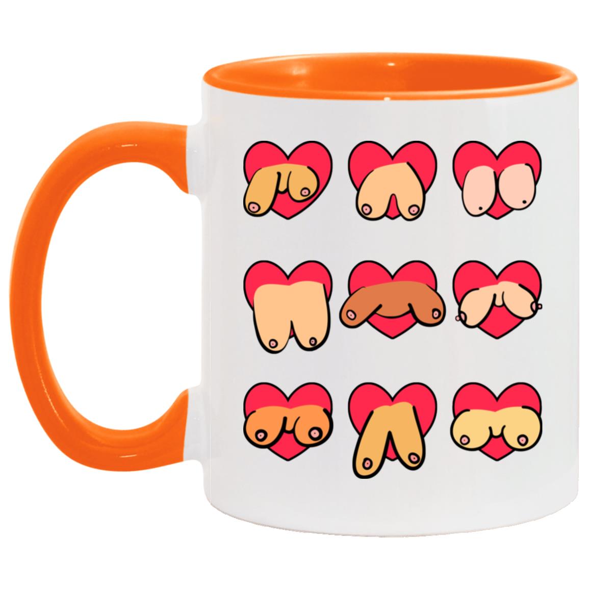 Funn Accent Mug, White/Orange, 11 oz. Accent Mug