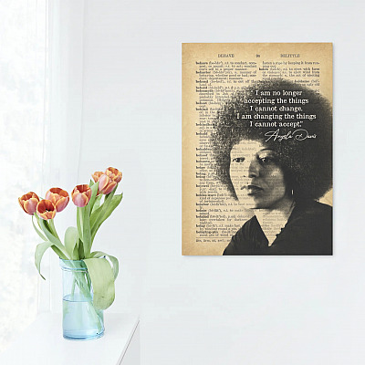 Alternative view of Angela Davis I Am No Longer Accepting The Things I Cannot Change Feminism Framed Canvas - Unframed Poster