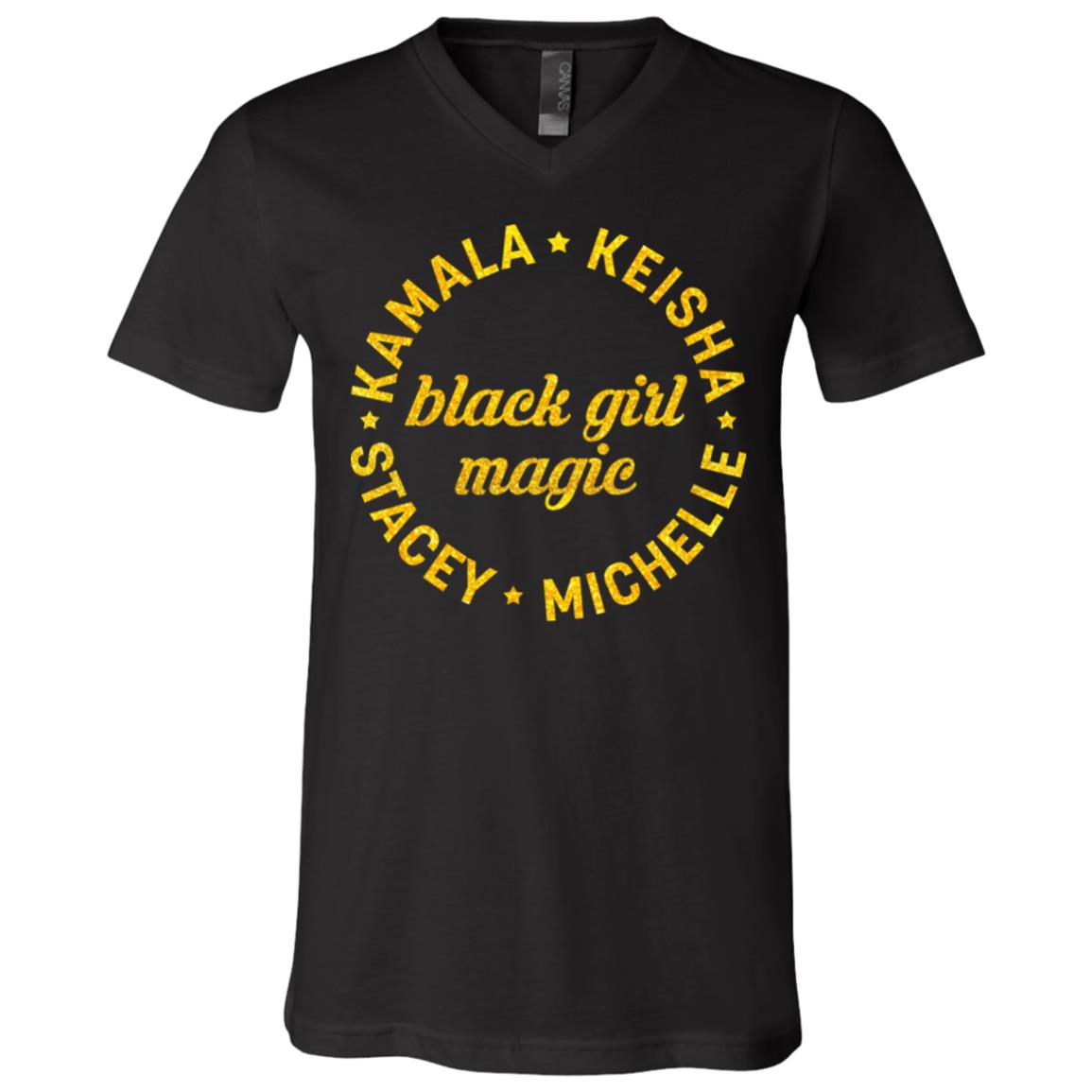 Black Girl Shirt, Black, V-Neck T-Shirt