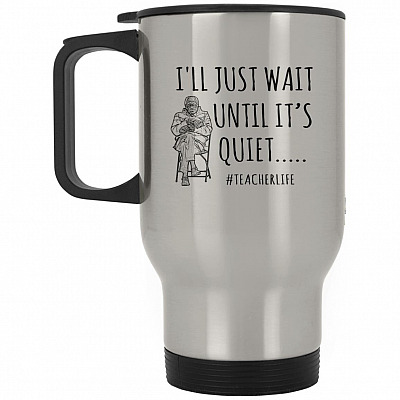 14 oz. Silver Travel Mug