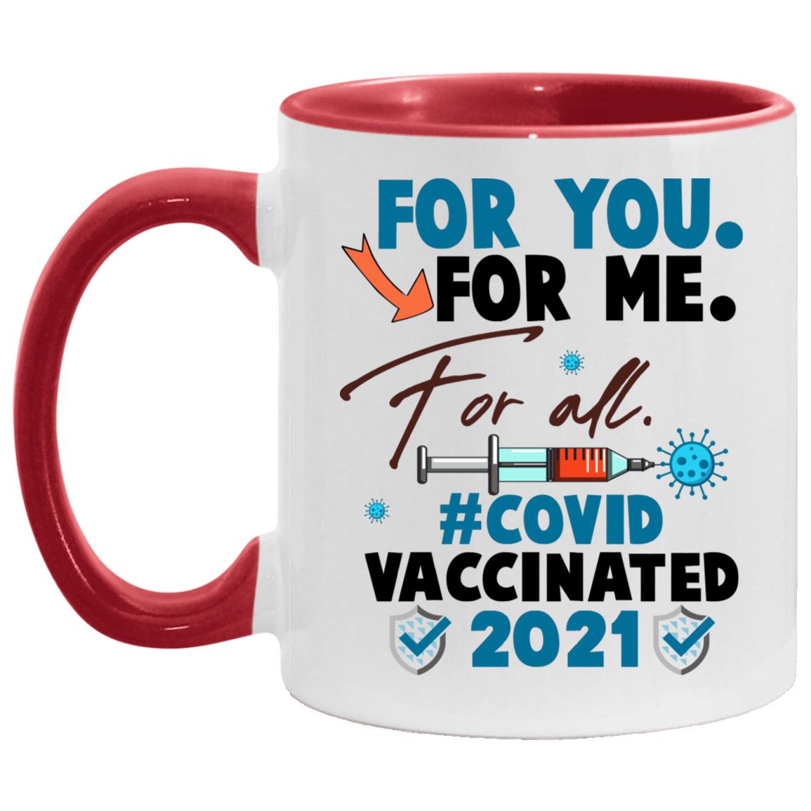 For You Accent M, White/Red, 11 oz. Accent Mug