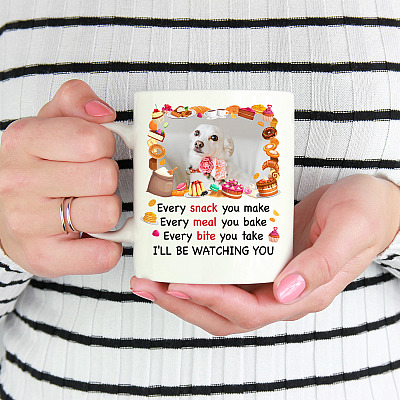 Alternative view of Personalized Custom Photo Dog Pet Every Snack You Make Every Meal You Bake Coffee Mug - Dog Lover Photo Gift