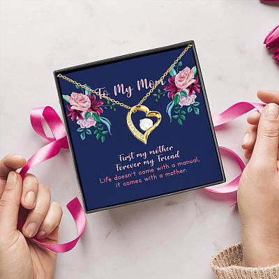 Alternative view of To My Mom First My Mother Forever My Friend Mother And Daughter Forever Love Pendant Necklace
