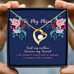 To My Mom First My Mother Forever My Friend Mother And Daughter Forever Love Pendant Necklace