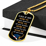 Graduation Class Of 2021 Senior Behind You All Your Memories Dog Tag Pendant Necklace - College Graduation Gift - Dog Tag (Gold Plated)