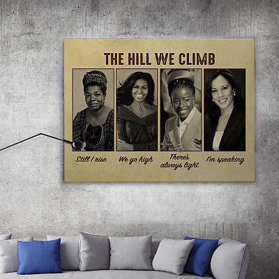 Alternative view of The Hill We Climb Still I Rise We Go High There’s Always Light I’m Speaking Feminist Canvas Prints – Poster