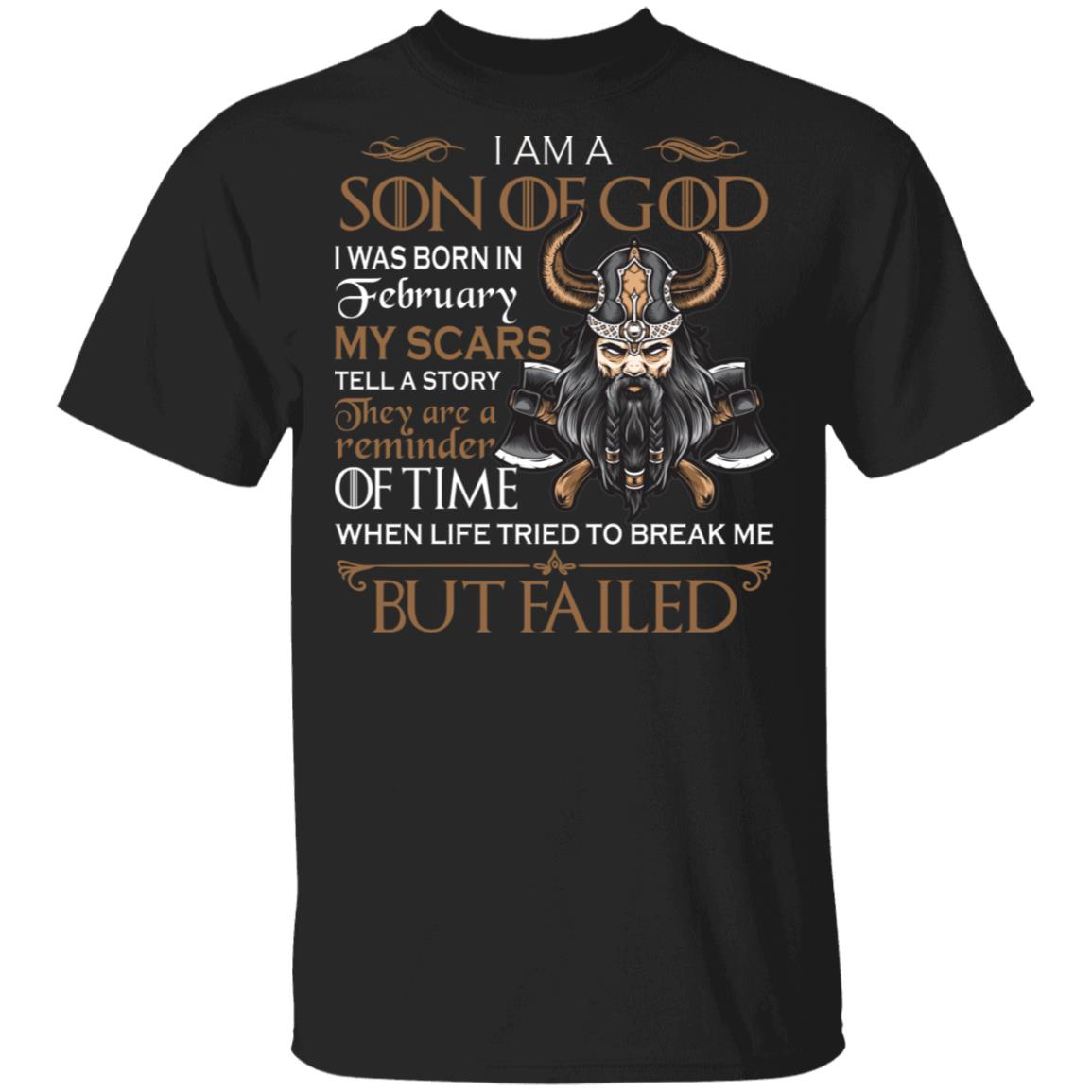 Born in February T-Shirt, Black, Unisex T-Shirt