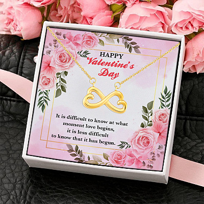 Alternative view of Happy Valentines Day 2021 Love Begins Valentine's Day Gift Ideas for Her Infinity Heart Pendant Necklace