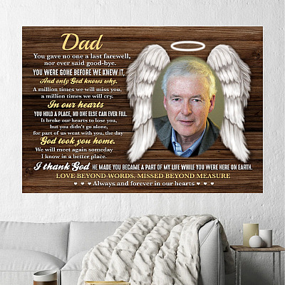 Alternative view of Custom Photo You Gave No One a Last Farewell Gallery Wrapped Framed Canvas Print - Unframed Poster - Home Decor Wall Art