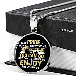 Graduation Gifts Take Pride in How Far You've Come Have Faith in How Far You Can Go Circle Pendant Necklace - Circle Luxury Necklace (Silver)