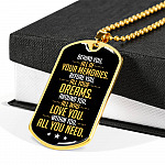 Behind You All of Your Memories Before You All of Your Dreams Dog Tag Pendant Necklace Gifts for Men - Dog Tag (Gold Plated)