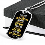Behind You All of Your Memories Before You All of Your Dreams Dog Tag Pendant Necklace Gifts for Men - Dog Tag (Silver)