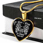 Memorial Gifts Your Wings Were Ready but My Heart Was Not Heart Pendant Necklace - Heart Luxury Necklace (Gold Plated)