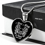 Memorial Gifts Your Wings Were Ready but My Heart Was Not Heart Pendant Necklace - Heart Luxury Necklace (Silver)