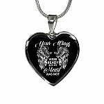 Memorial Gifts Your Wings Were Ready but My Heart Was Not Heart Pendant Necklace - Heart Luxury Necklace (Silver)