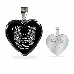 Memorial Gifts Your Wings Were Ready but My Heart Was Not Heart Pendant Necklace - Heart Luxury Necklace (Silver)