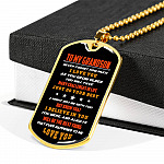 From Grandparents to My Grandson Never Forget How Much I Love You as You Grow Older Dog Tag Pendant Necklace - Dog Tag (Gold Plated)