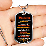 From Grandparents to My Grandson Never Forget How Much I Love You as You Grow Older Dog Tag Pendant Necklace - Dog Tag (Silver)
