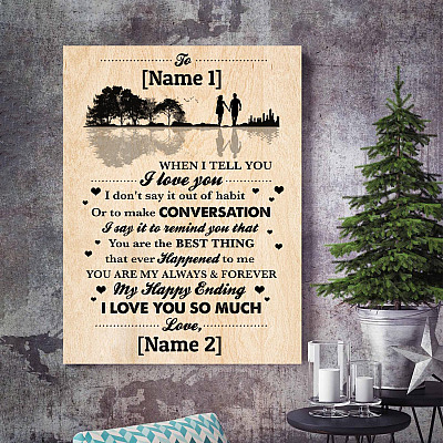 Alternative view of Personalized Husband To My Wife When I Tell You I Love You You Are The Best Thing Framed Canvas - Unframed Poster