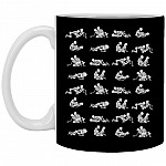 Funny Skeleton Naughty Coffee Mug, Black, 11 oz. White Mug