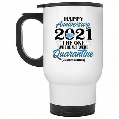 14 oz. White Travel Mug
