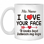 Personalized I Love, White, 11 oz. White Mug