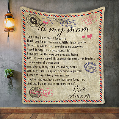 Alternative view of Personalized Letter Airmail Daughter To My Mom For All The Times That I Forgot Fleece Blanket - Mom Blanket