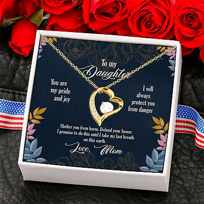 Alternative view of To My Daughter You Are My Pride and Joy Protect You Love Mom Forever Love Pendant Necklace