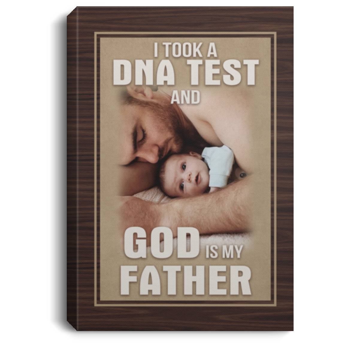 Personalized Photo I Took a Dna Test and God Is My Father Framed Canvas Prints - Unframed Poster, White, 0.75'' Framed Canvas
