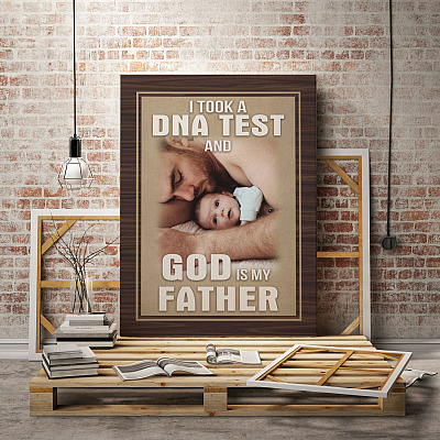 Alternative view of Personalized Photo I Took a Dna Test and God Is My Father Framed Canvas Prints - Unframed Poster