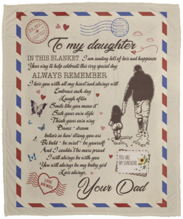 To My Daughter In This Blanket, White, Cozy Plush Fleece Blanket - 50x60 To My Daughter In This Blanket, White, Cozy Plush Fleece Blanket - 50x60