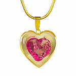 I'm a Survivor - Breast Cancer Gifts for Women - Heart Pendant Necklace - Heart Luxury Necklace (Gold Plated)