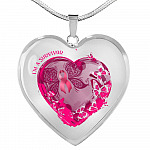 I'm a Survivor - Breast Cancer Gifts for Women - Heart Pendant Necklace - Heart Luxury Necklace (Silver)