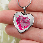 I'm a Survivor - Breast Cancer Gifts for Women - Heart Pendant Necklace - Heart Luxury Necklace (Silver)
