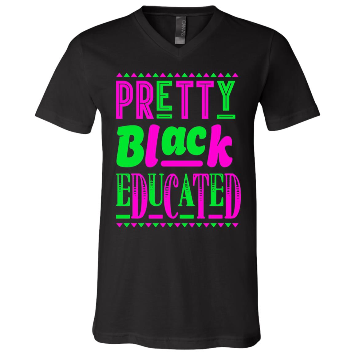 pretty vneck, Black, V-Neck T-Shirt