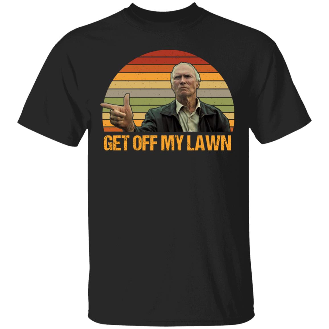 Get Off My Lawn Funny Clint Vintag T-Shirt, Black, Unisex T-Shirt