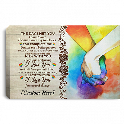 Personalized The Day I Met You I Have Found The One LGBT Gallery Wrapped Framed Canvas Prints - Unframed Poster, White, 0.75'' Framed Canvas