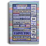 From Grandma to My Beautiful Grandson Today Is a Good Day Have a Great Day Wrapped Framed Canvas - Unframed Poster, White, 0.75'' Framed Canvas