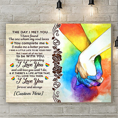 Alternative view of Personalized The Day I Met You I Have Found The One LGBT Gallery Wrapped Framed Canvas Prints - Unframed Poster