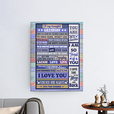 Alternative view of From Grandma to My Beautiful Grandson Today Is a Good Day Have a Great Day Wrapped Framed Canvas - Unframed Poster