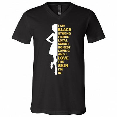 Black African T-shirt - V-neck, Black, V-Neck T-Shirt