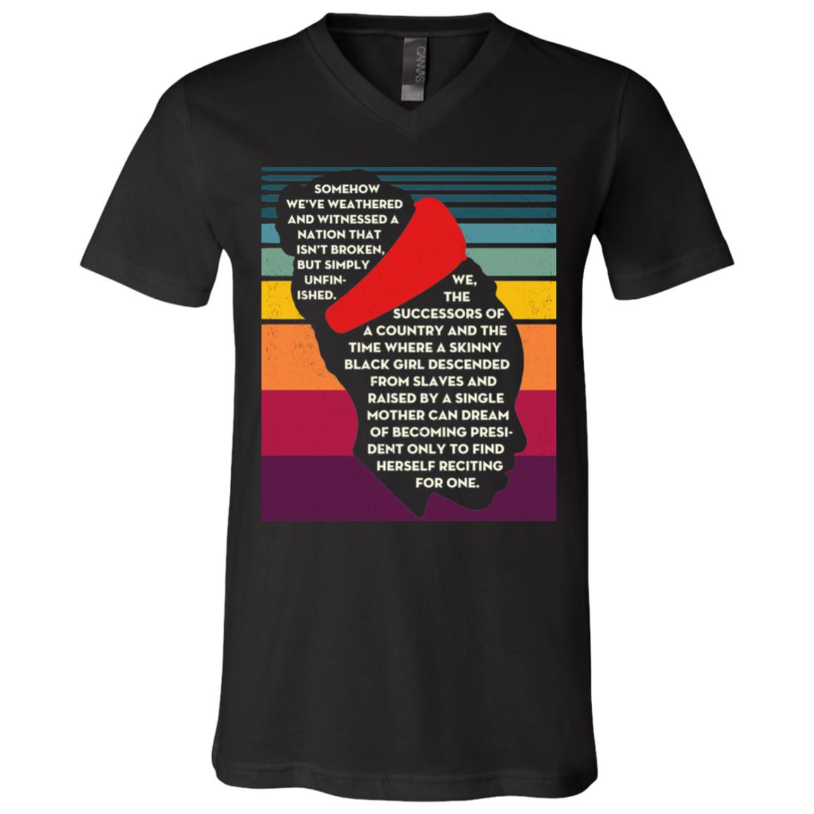 Amanda Gorman T-shirt - V-neck, Black, V-Neck T-Shirt