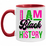 Black Accent Mug, White/Red, 11 oz. Accent Mug