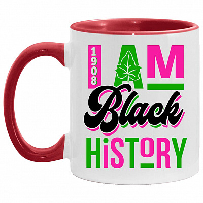 Black Accent Mug, White/Red, 11 oz. Accent Mug